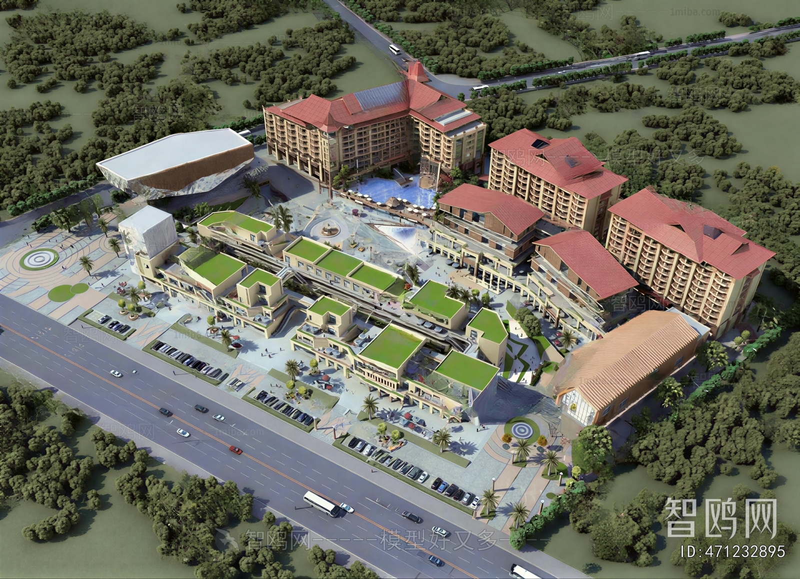 Modern Architectural Bird's-eye View Planning