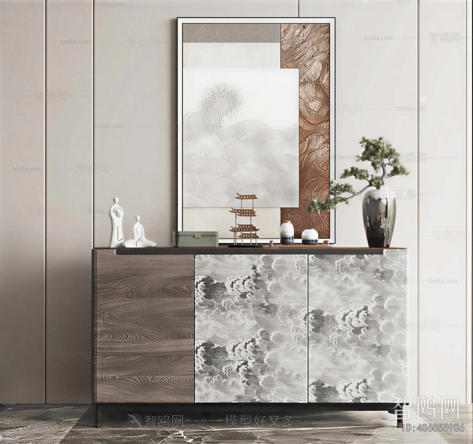 New Chinese Style Entrance Cabinet