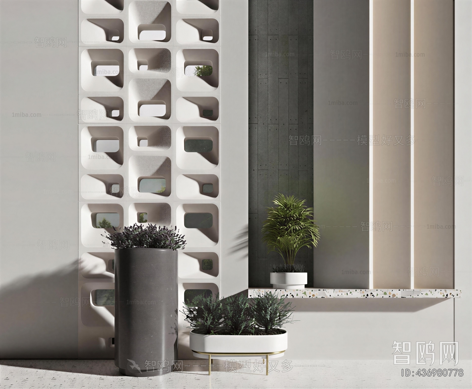 Modern Potted Green Plant