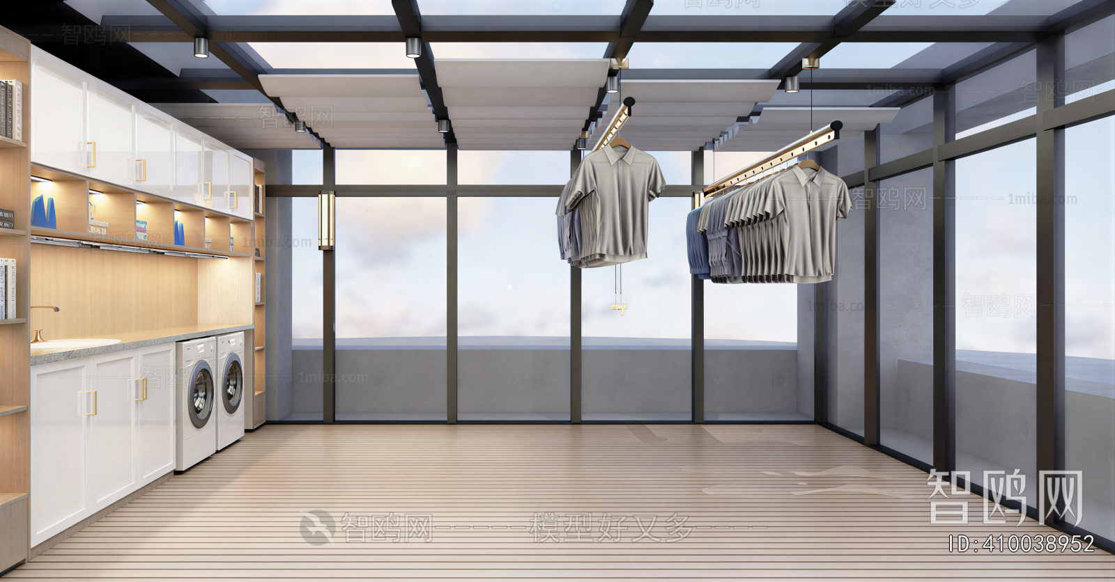 Modern Balcony Laundry Room