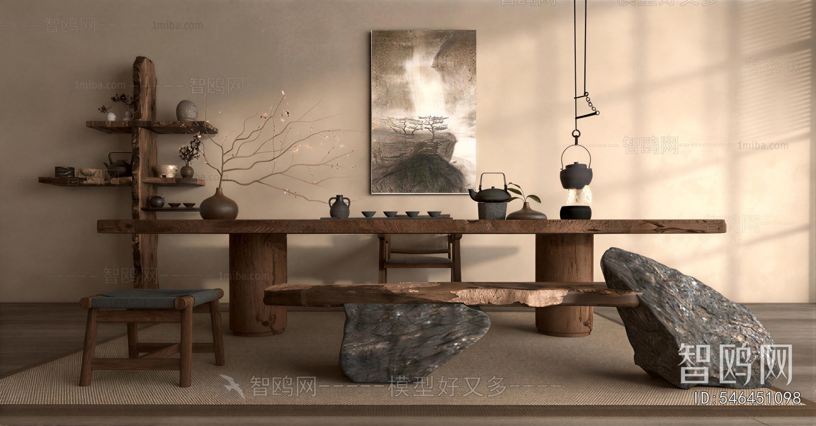 Wabi-sabi Style Tea Tables And Chairs