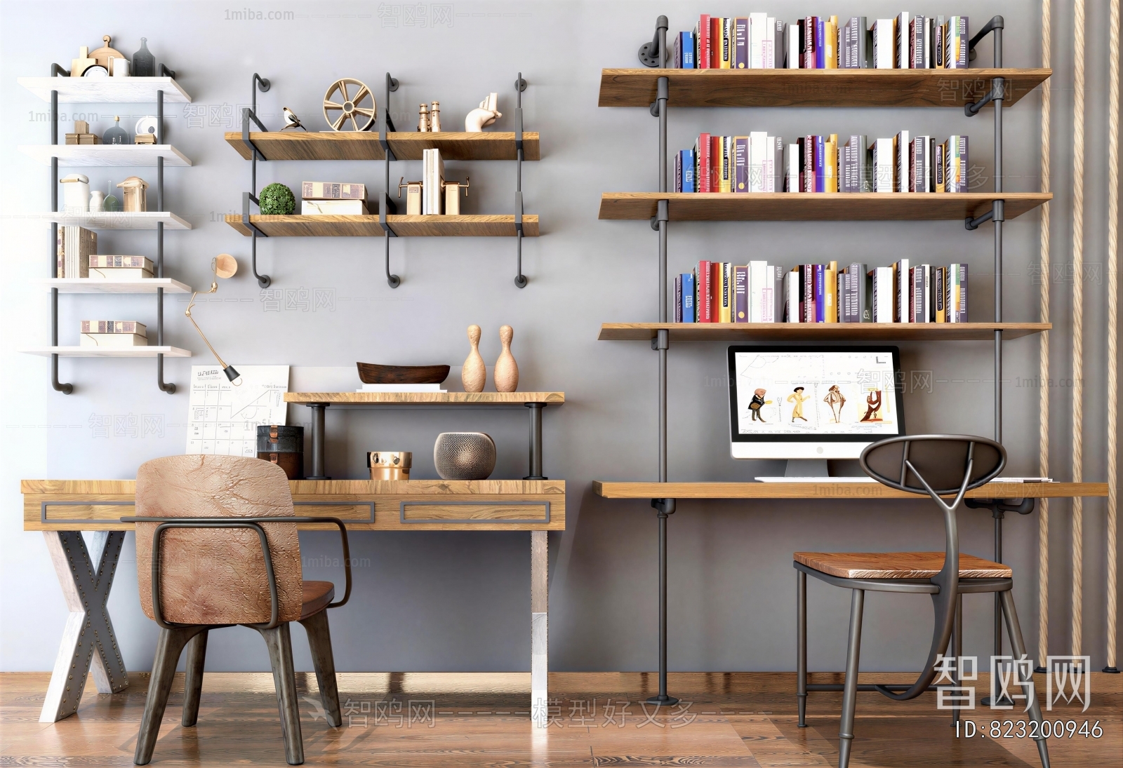 Industrial Style Computer Desk And Chair