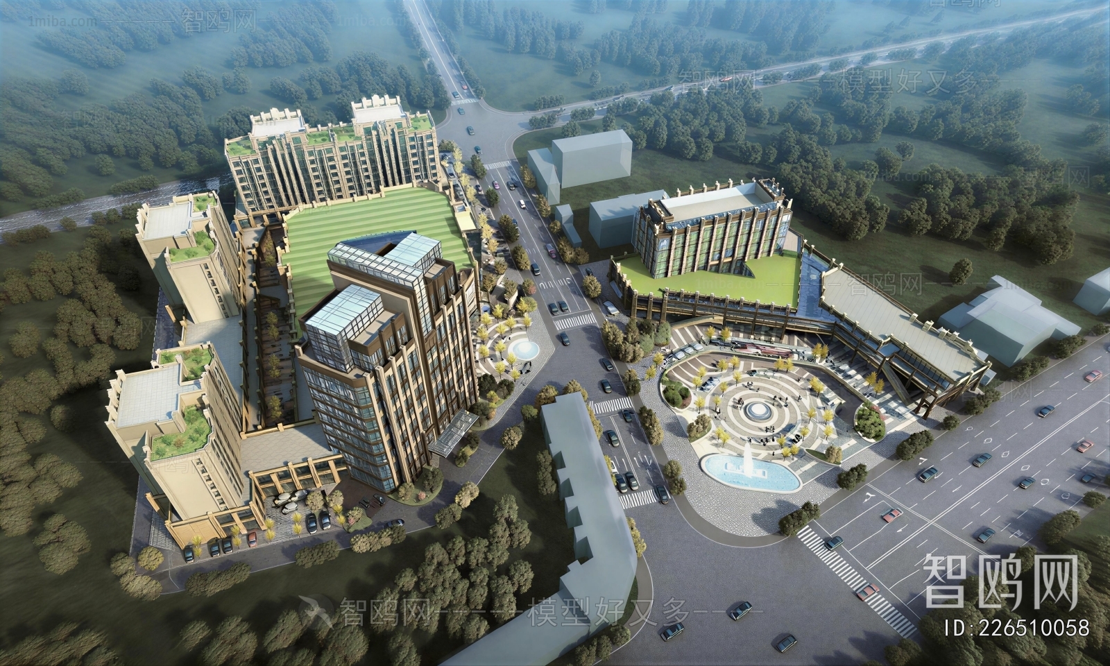Modern Architectural Bird's-eye View Planning