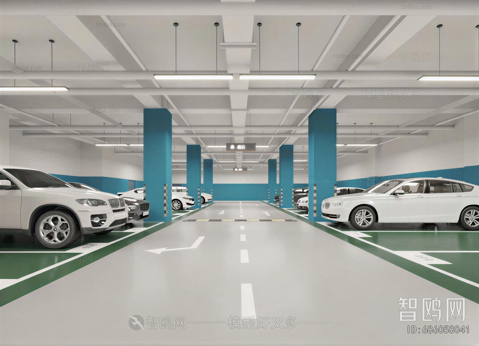 Modern Underground Parking Lot