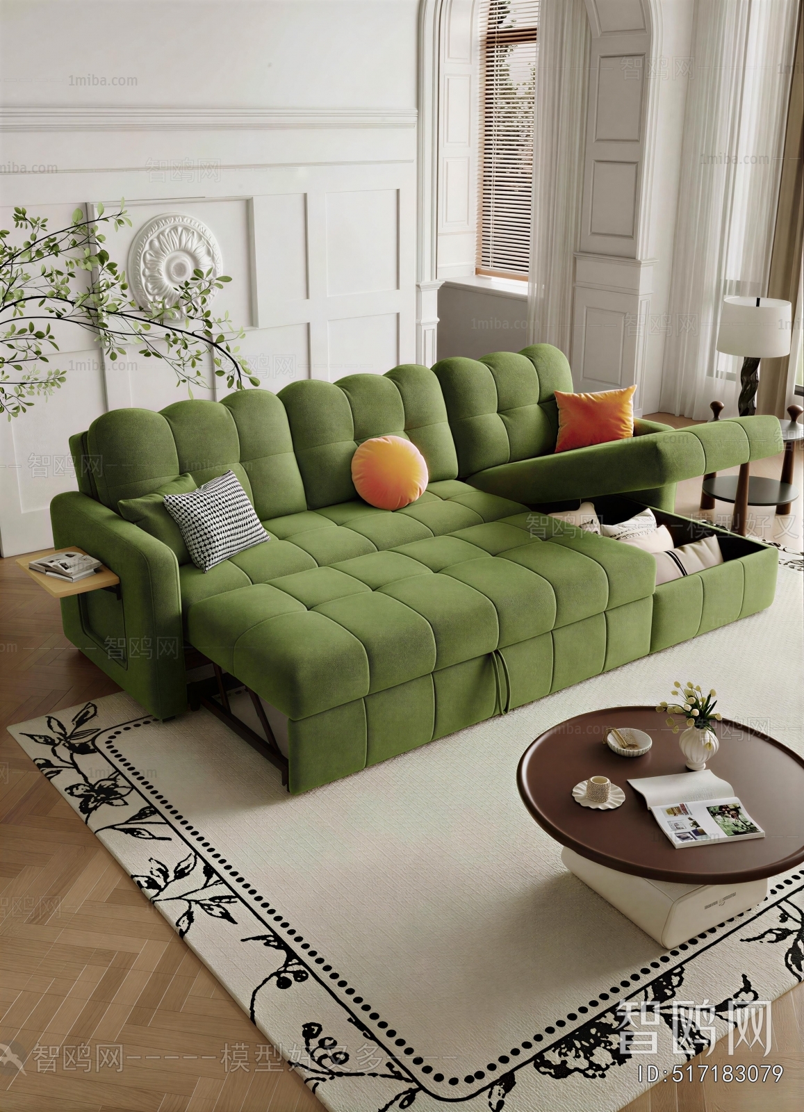 French Style Three-seat Sofa