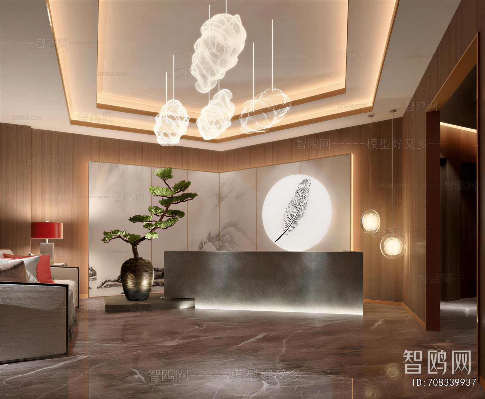 New Chinese Style Office Reception Desk