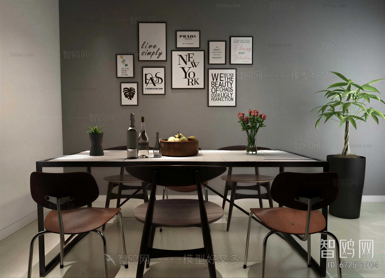 Industrial Style Dining Table And Chairs