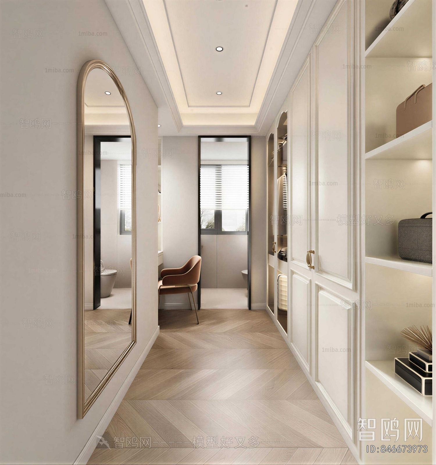 Simple European Style Clothes Storage Area