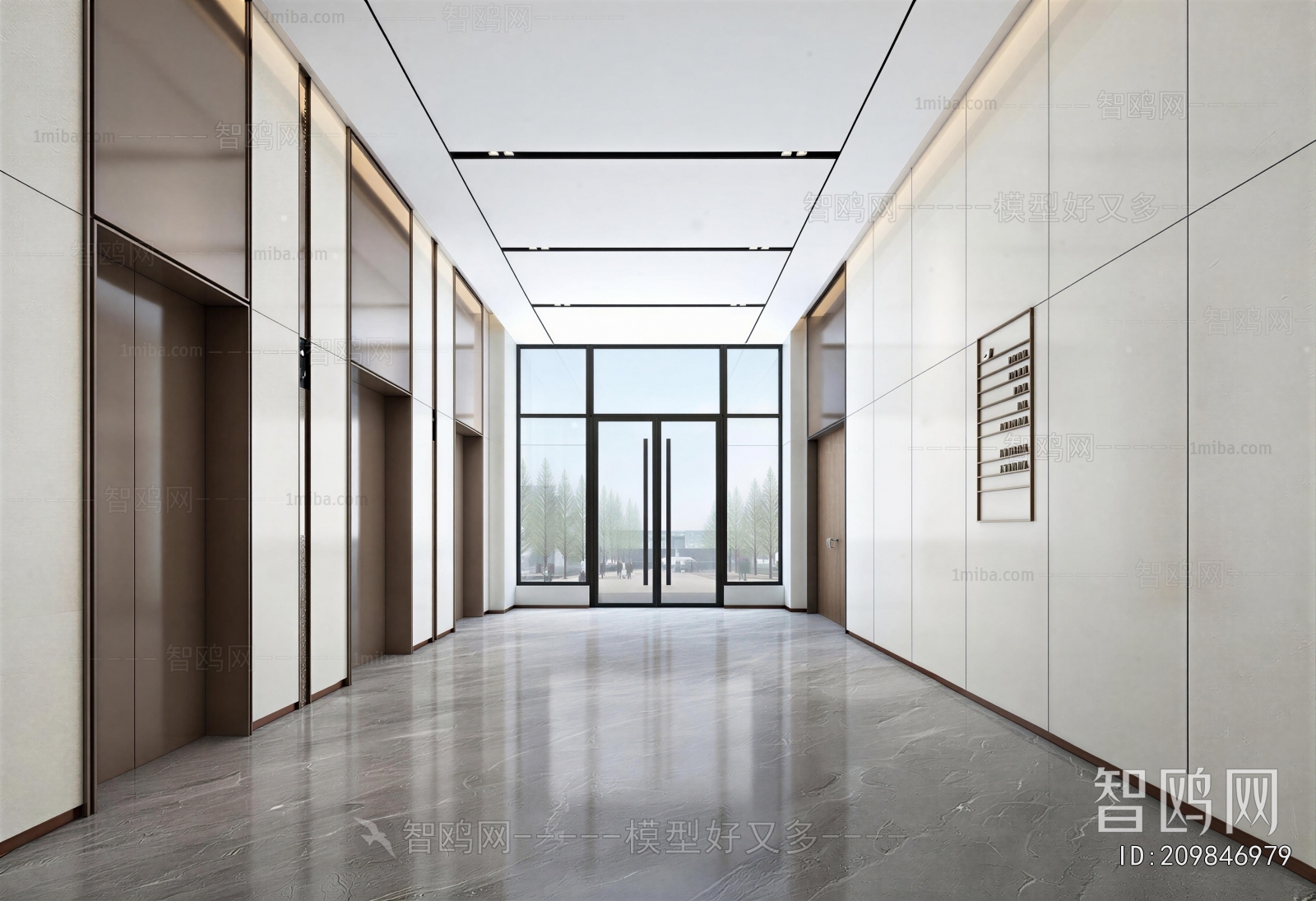 Modern Office Elevator Hall