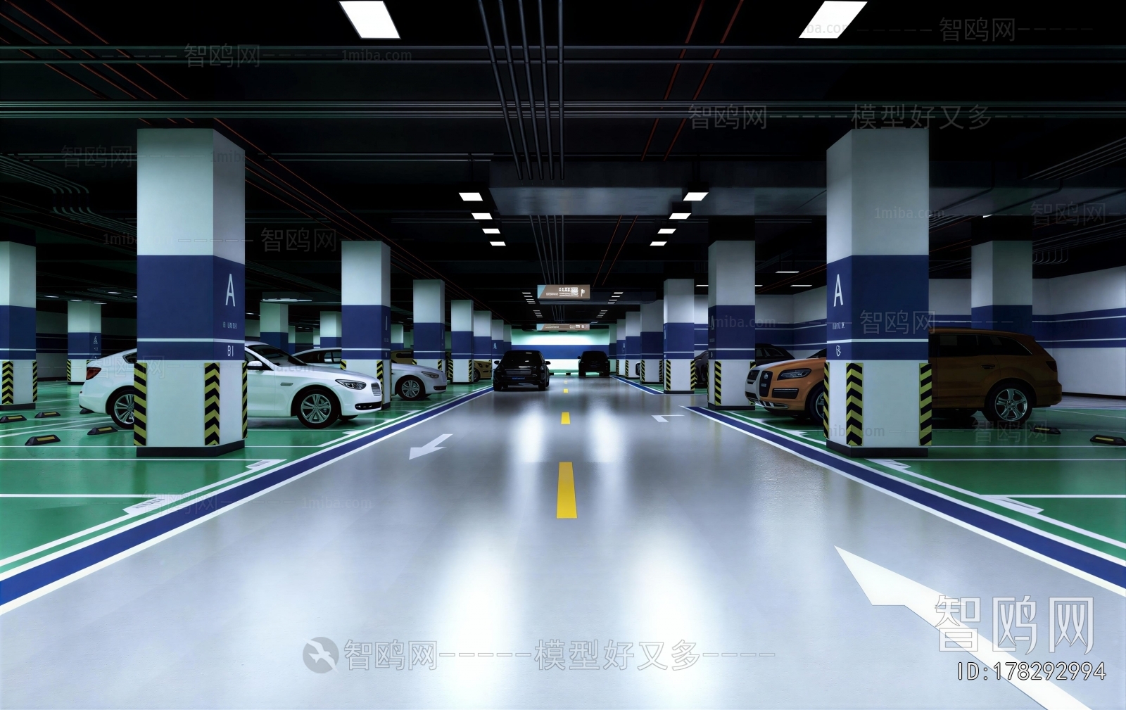 Modern Underground Parking Lot