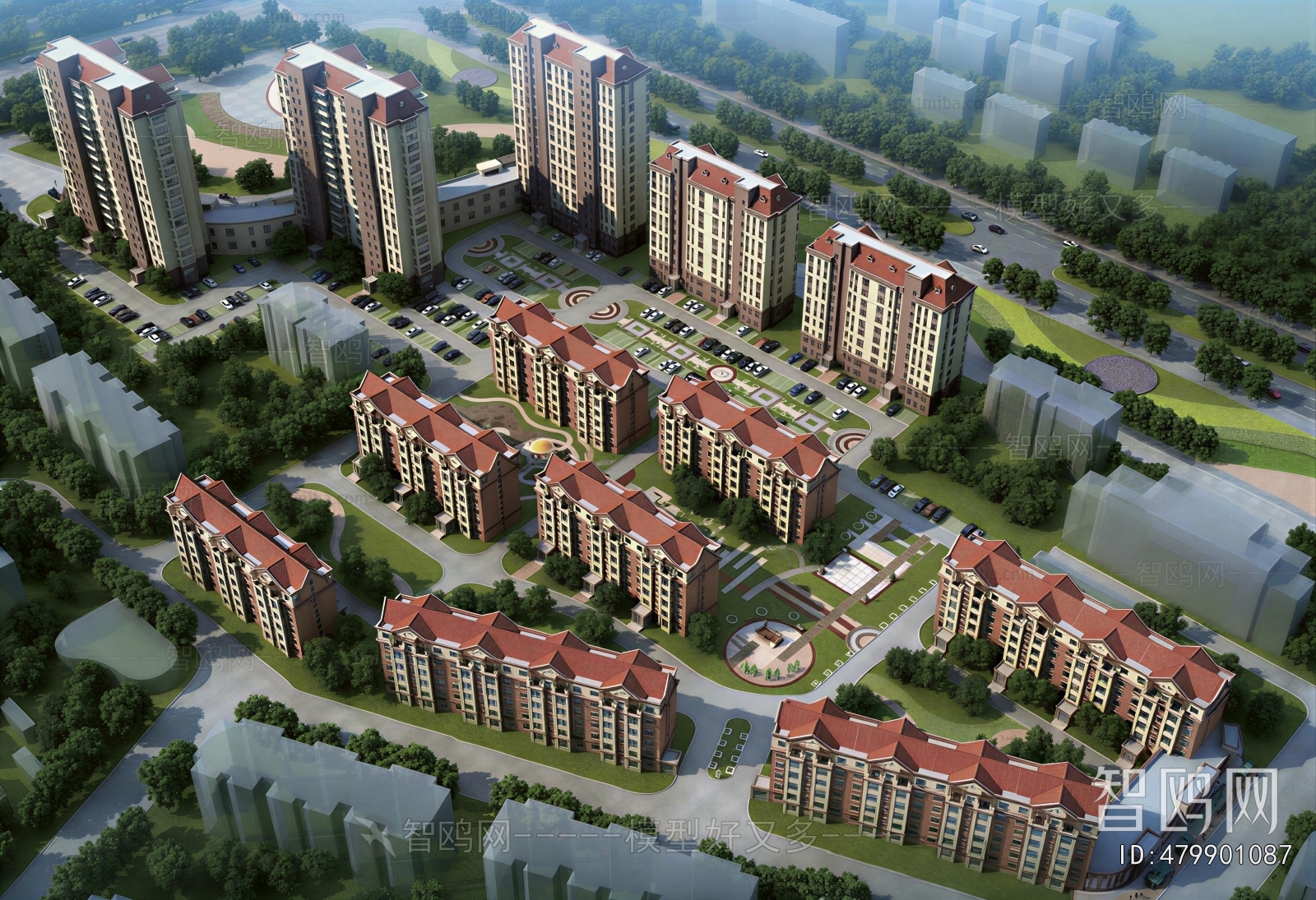Modern Architectural Bird's-eye View Planning