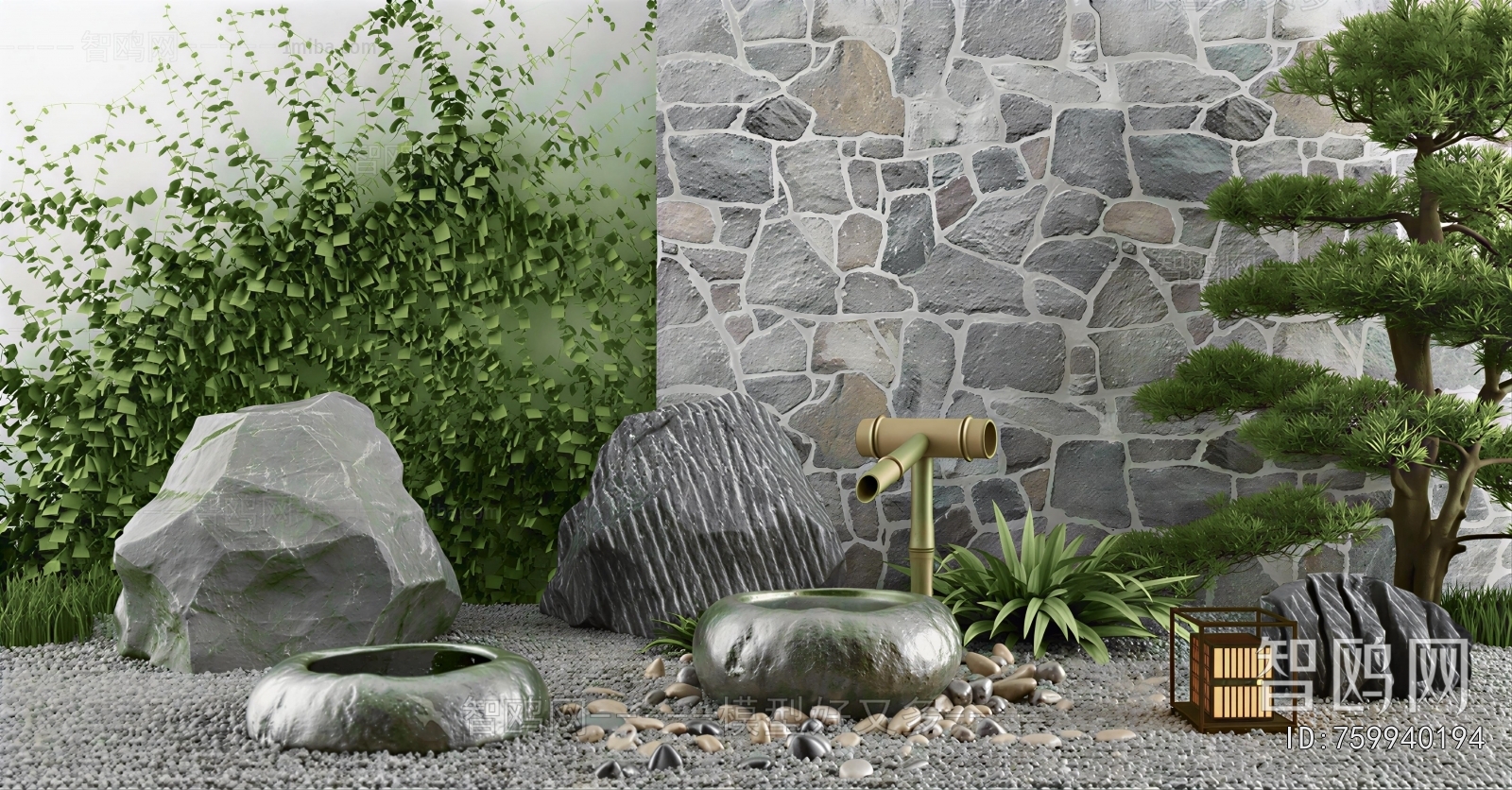 Japanese Style Rockery Waterscape