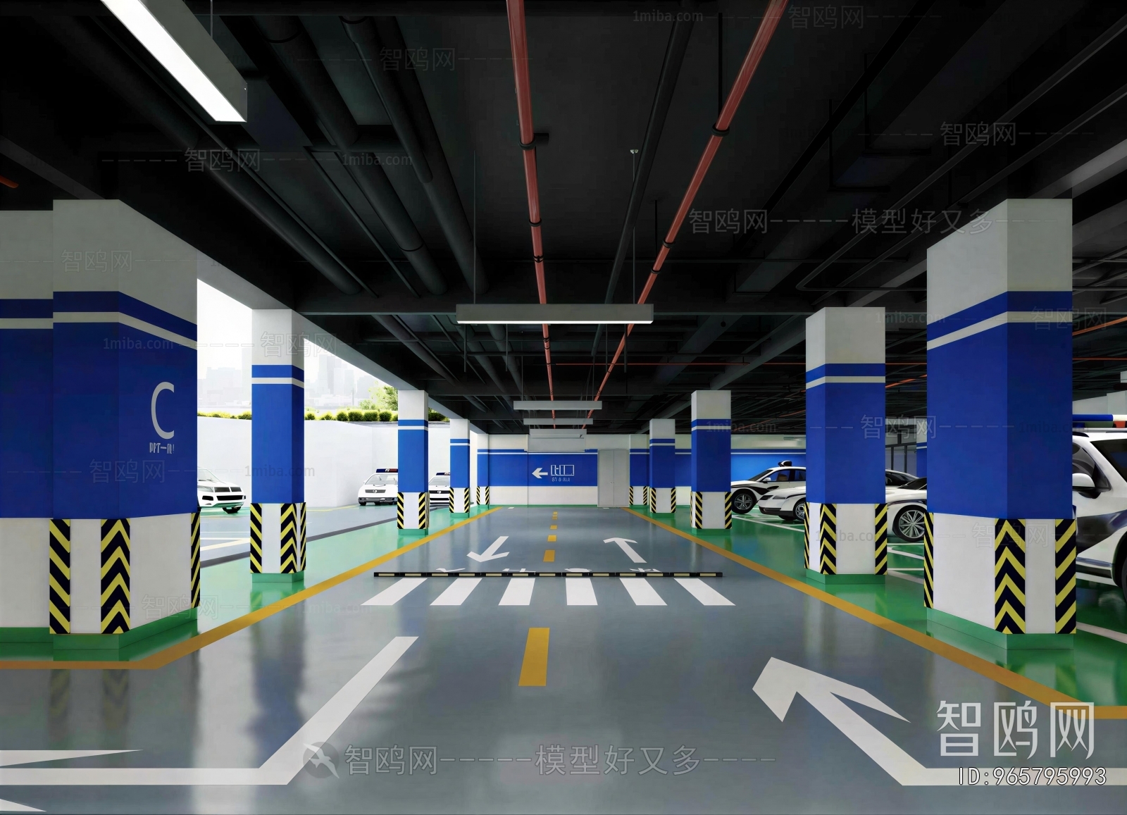 Modern Underground Parking Lot