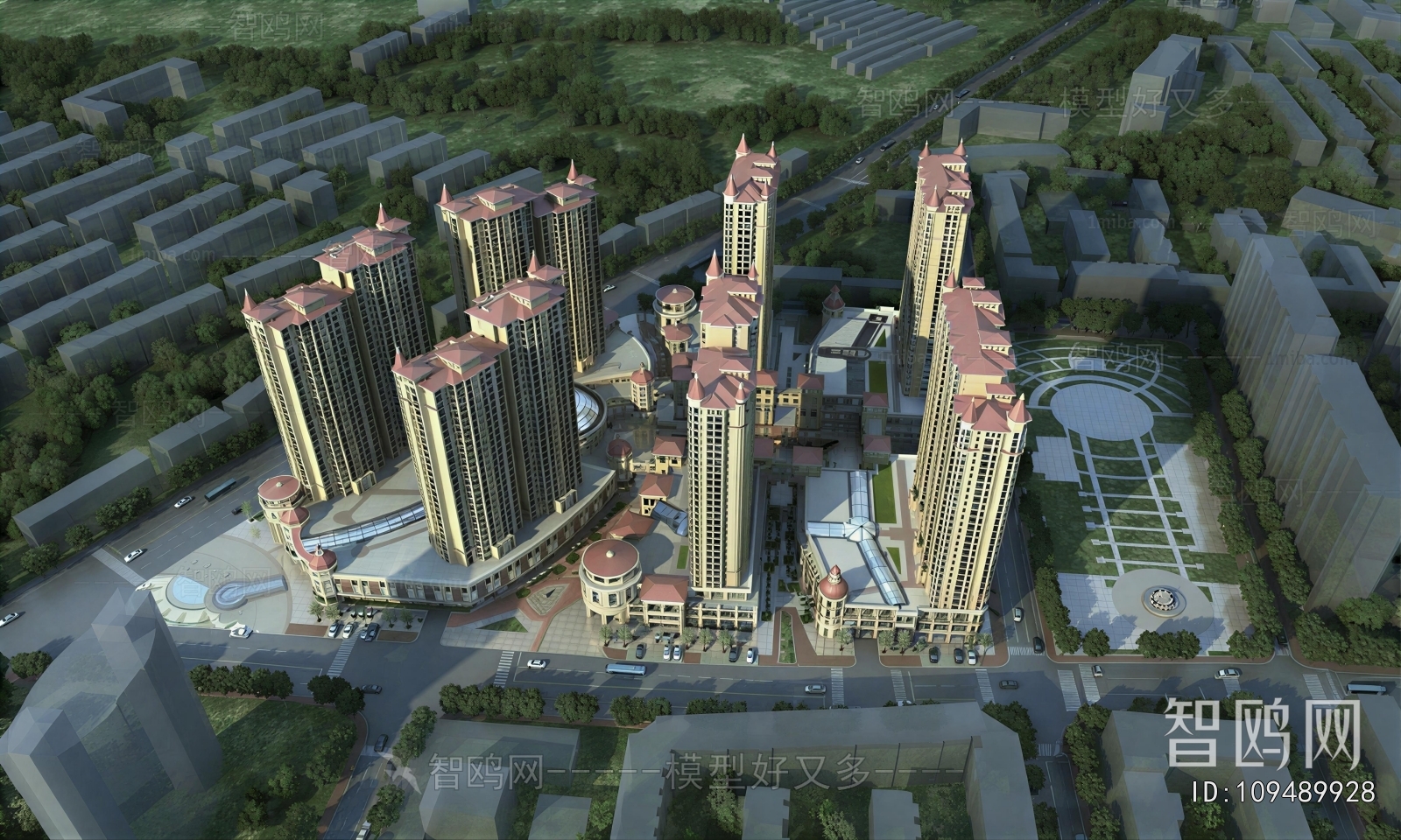 Modern Architectural Bird's-eye View Planning