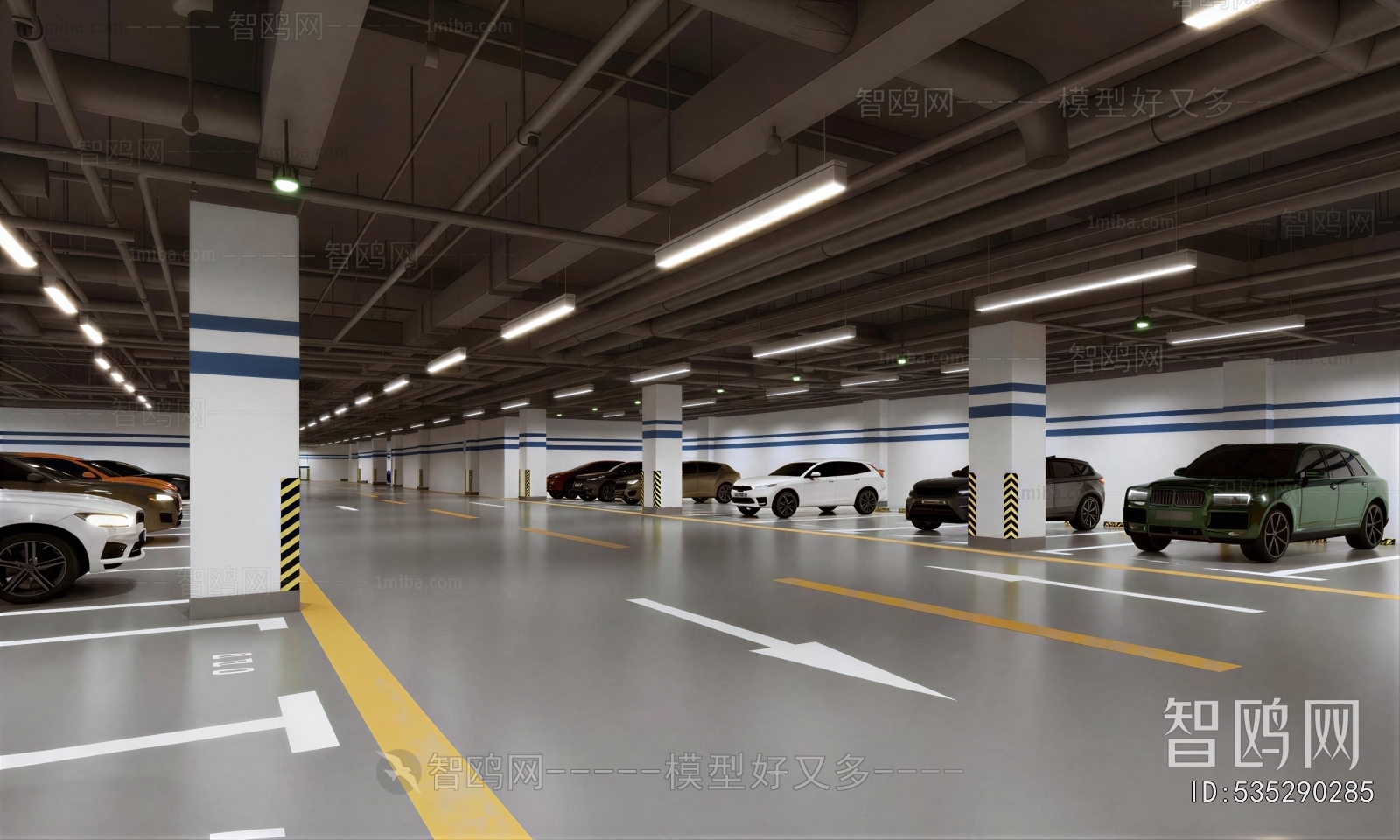 Modern Underground Parking Lot