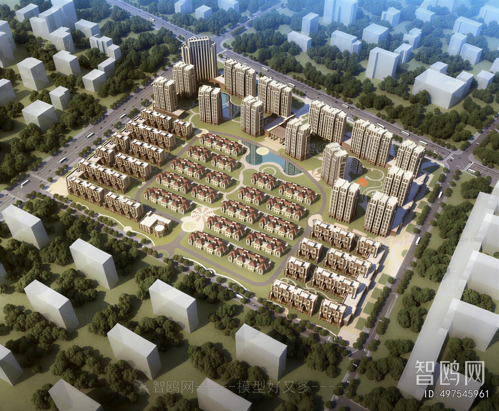 Modern Architectural Bird's-eye View Planning