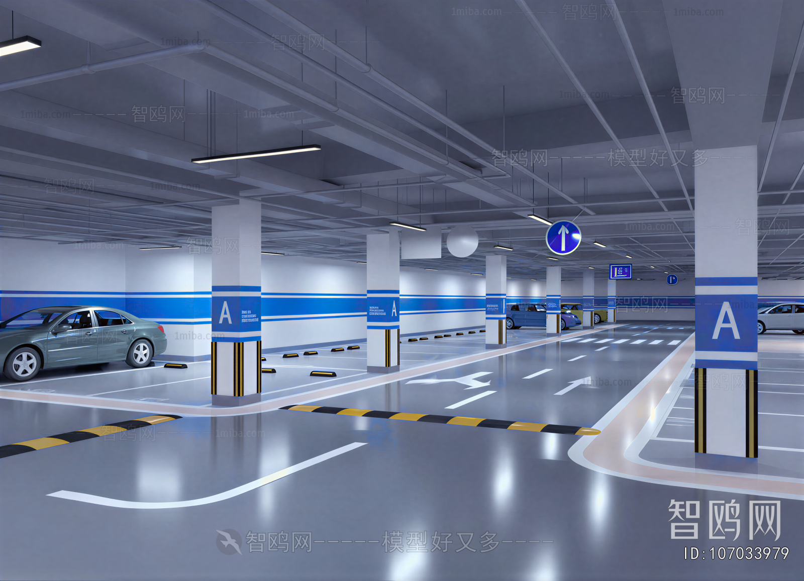 Modern Underground Parking Lot
