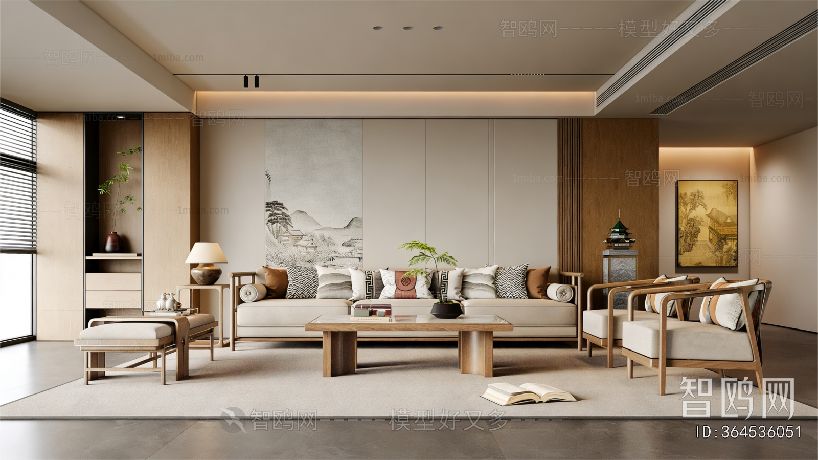 New Chinese Style A Living Room