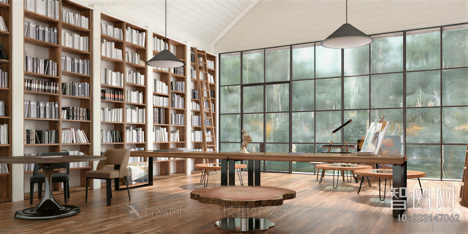 Industrial Style Study Space