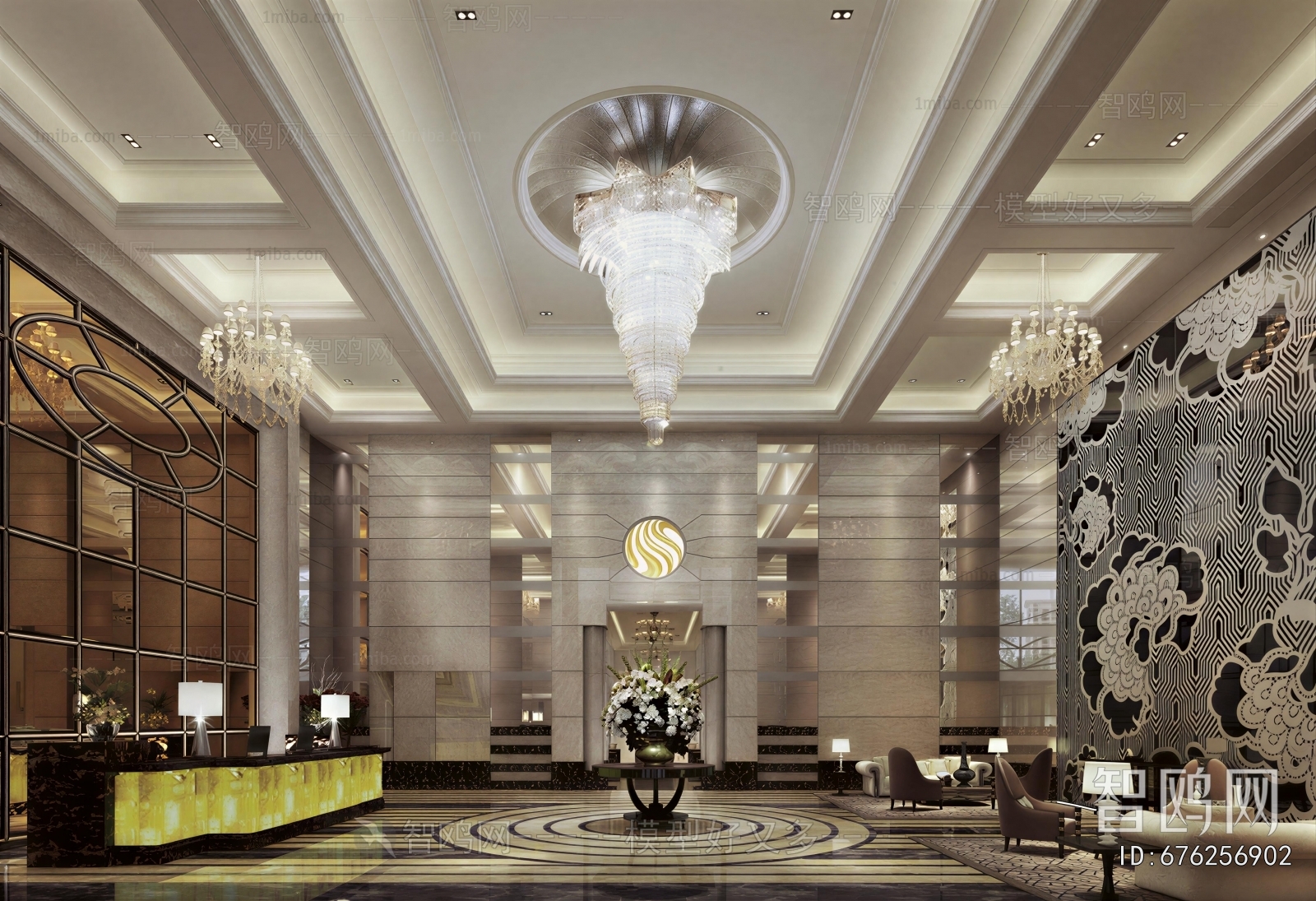 Simple European Style Office Reception Desk