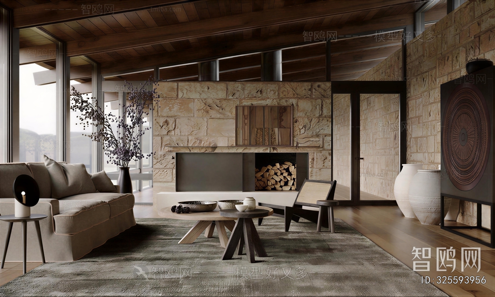 Wabi-sabi Style A Living Room