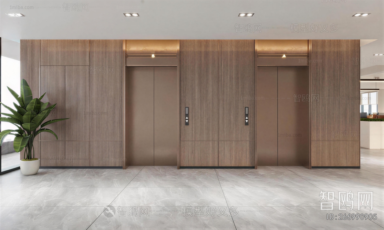 Modern Office Elevator Hall