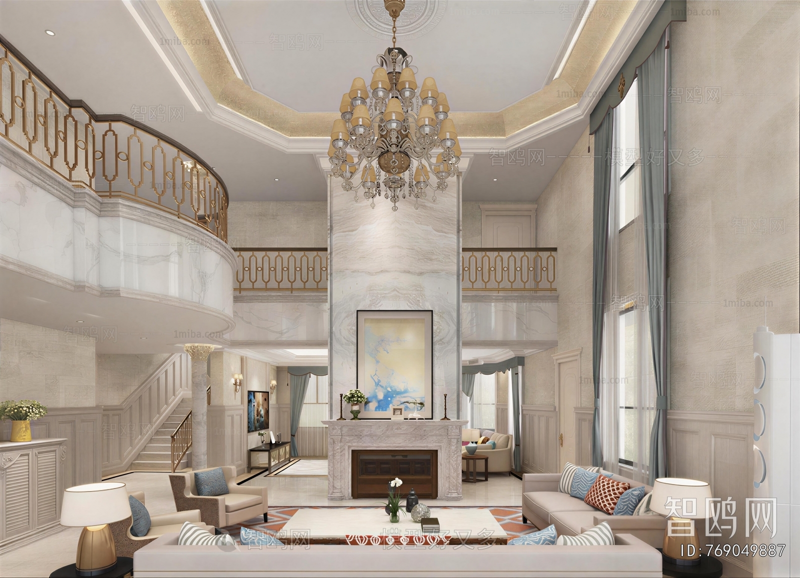 Simple European Style A Living Room