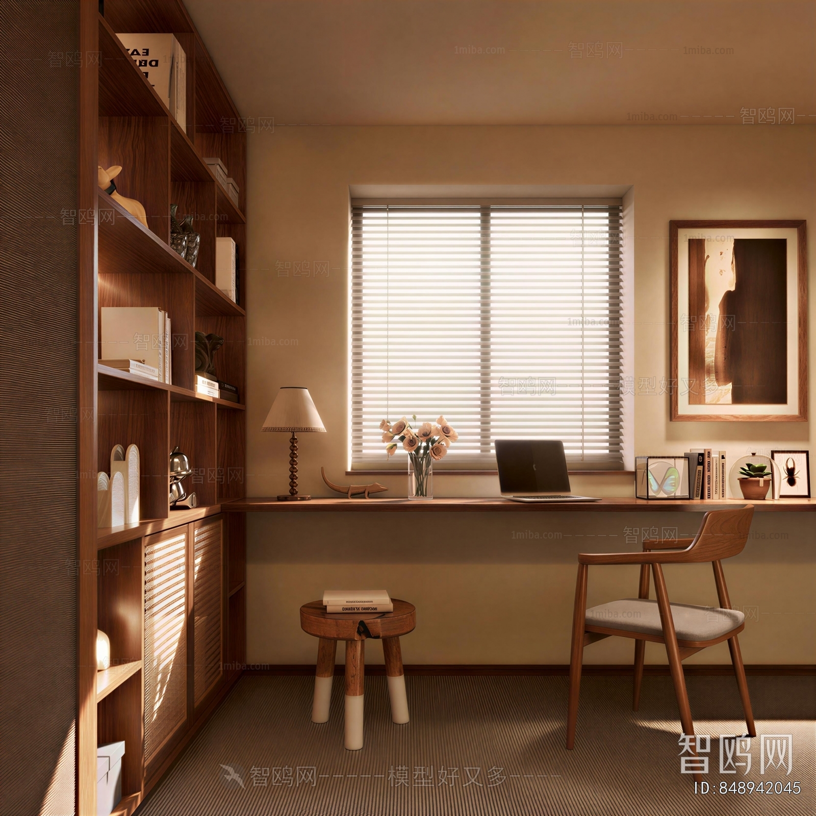 Wabi-sabi Style Study Space