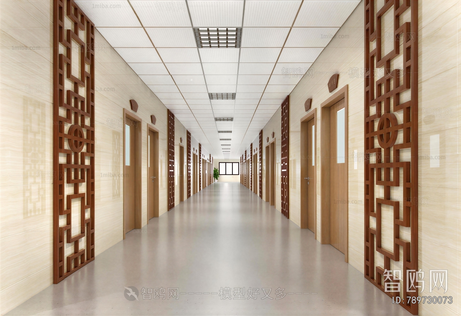 New Chinese Style Office Aisle