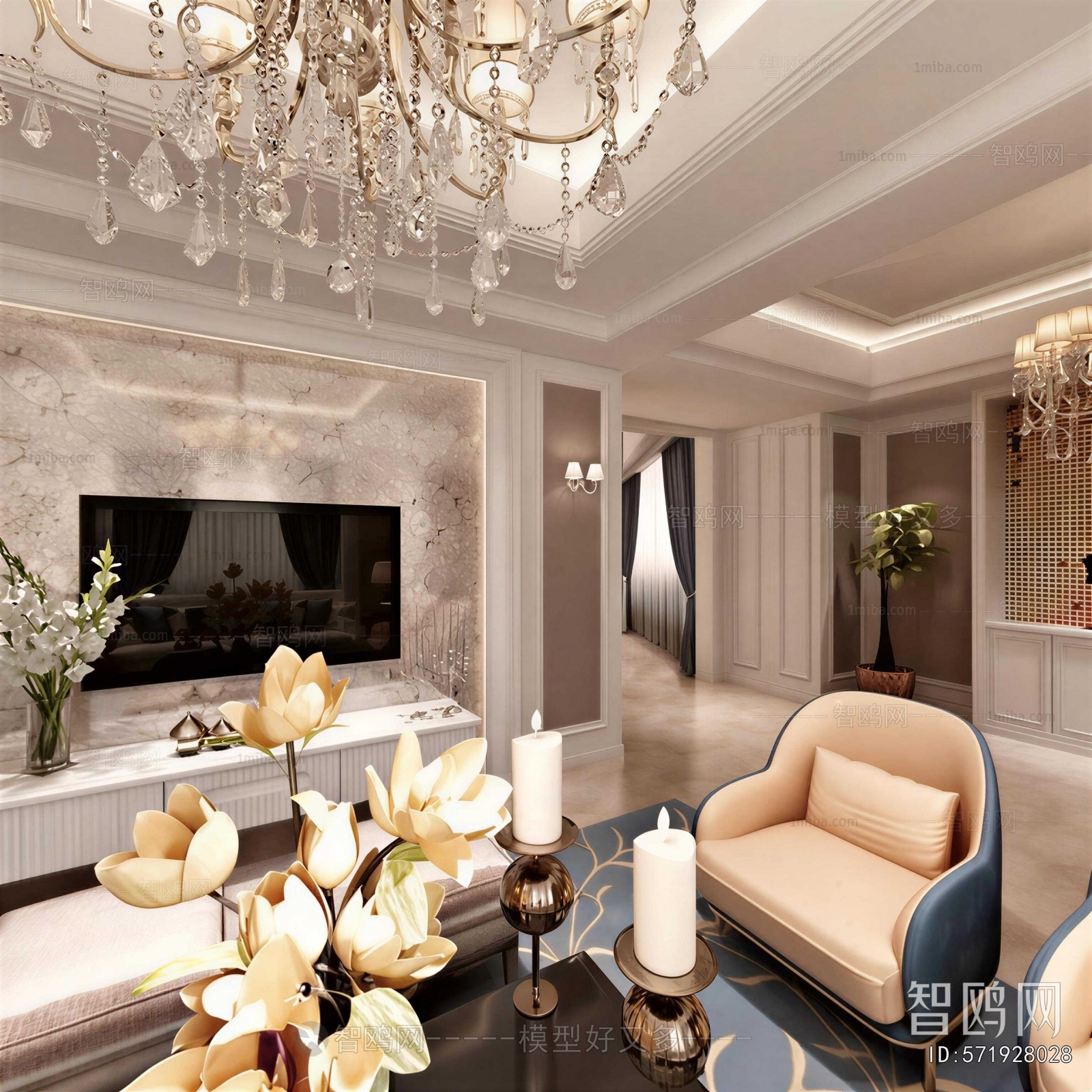 Simple European Style A Living Room