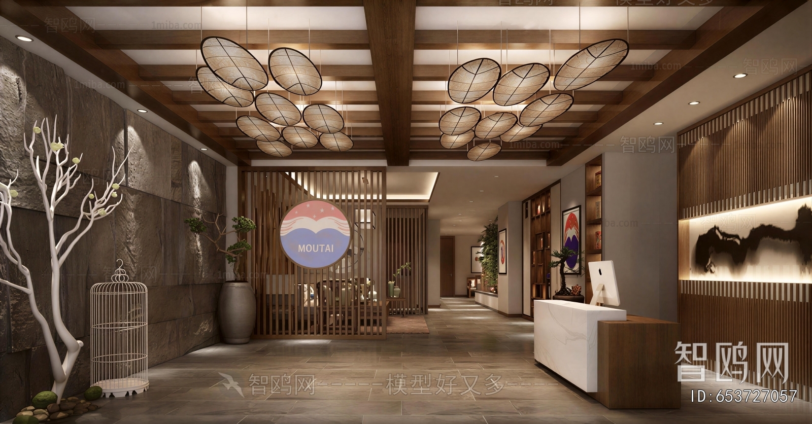 New Chinese Style Office Reception Desk