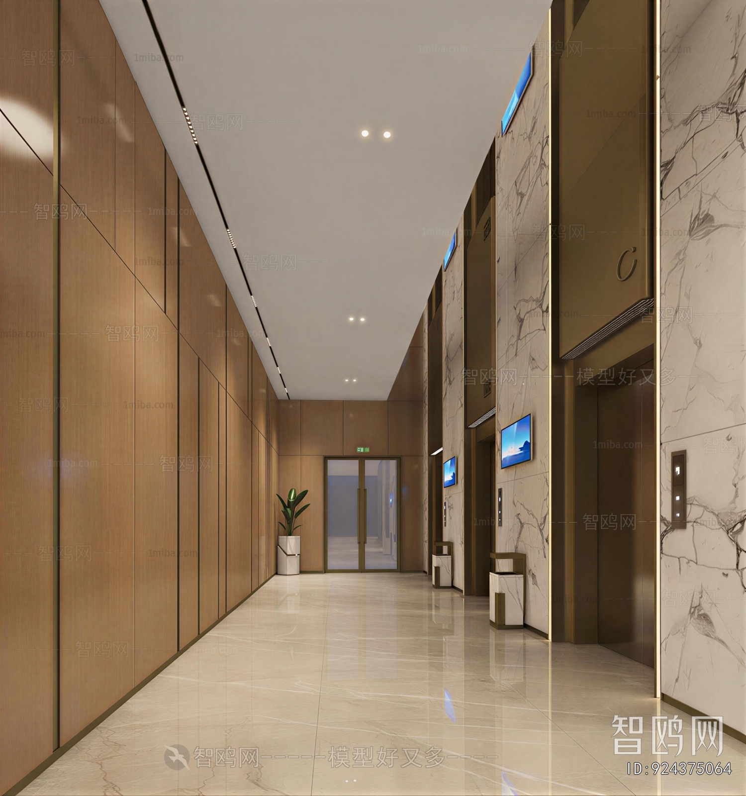 Modern Office Elevator Hall