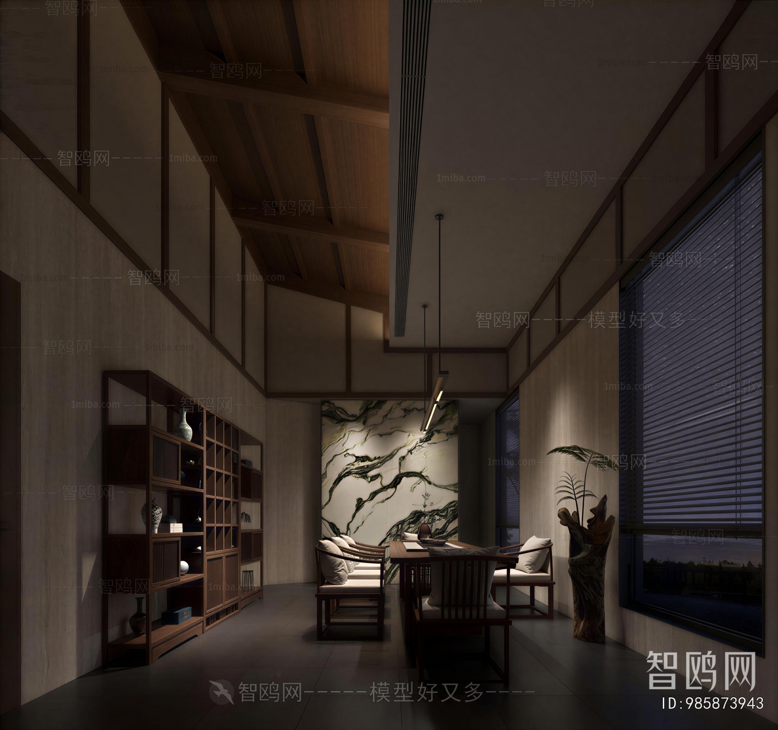New Chinese Style Study Space