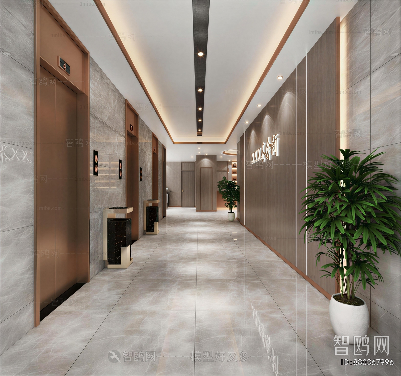Modern Office Elevator Hall
