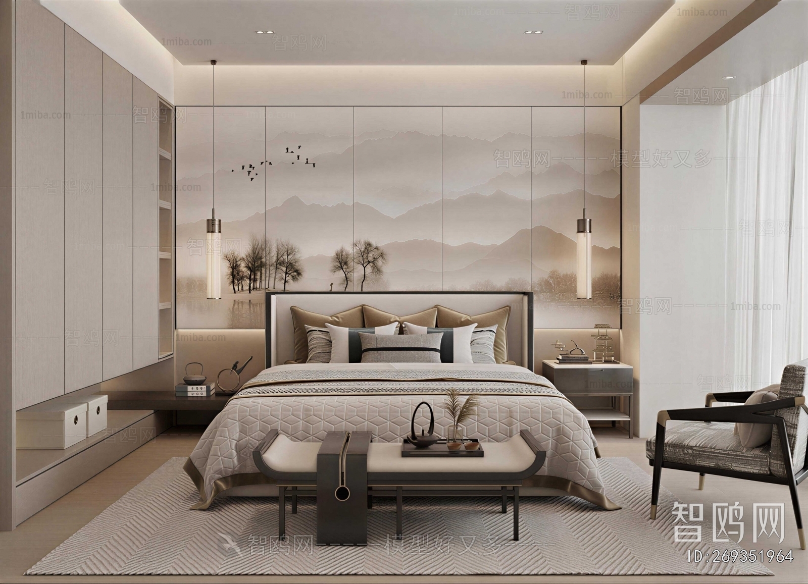 New Chinese Style Bedroom