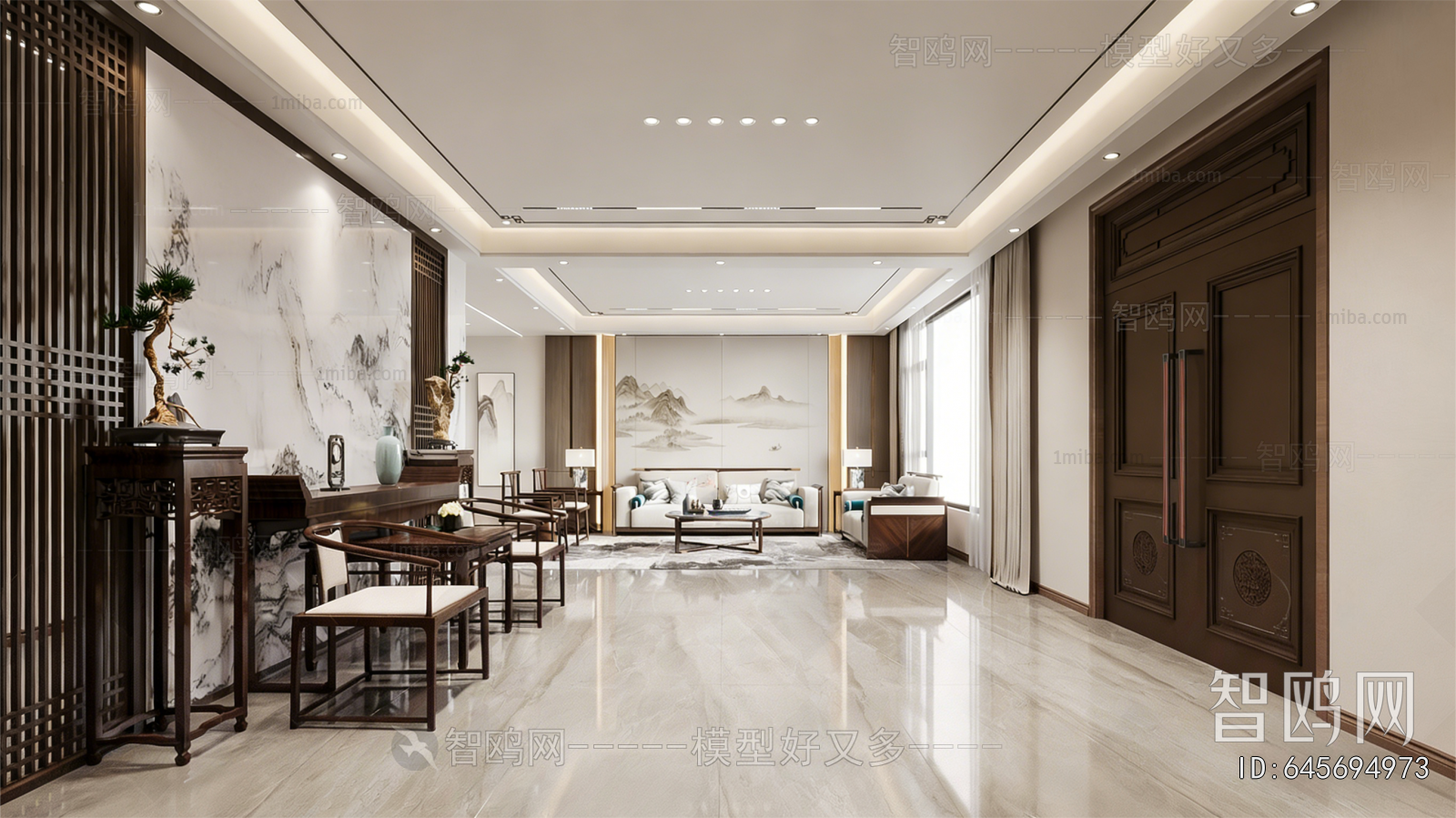 New Chinese Style A Living Room
