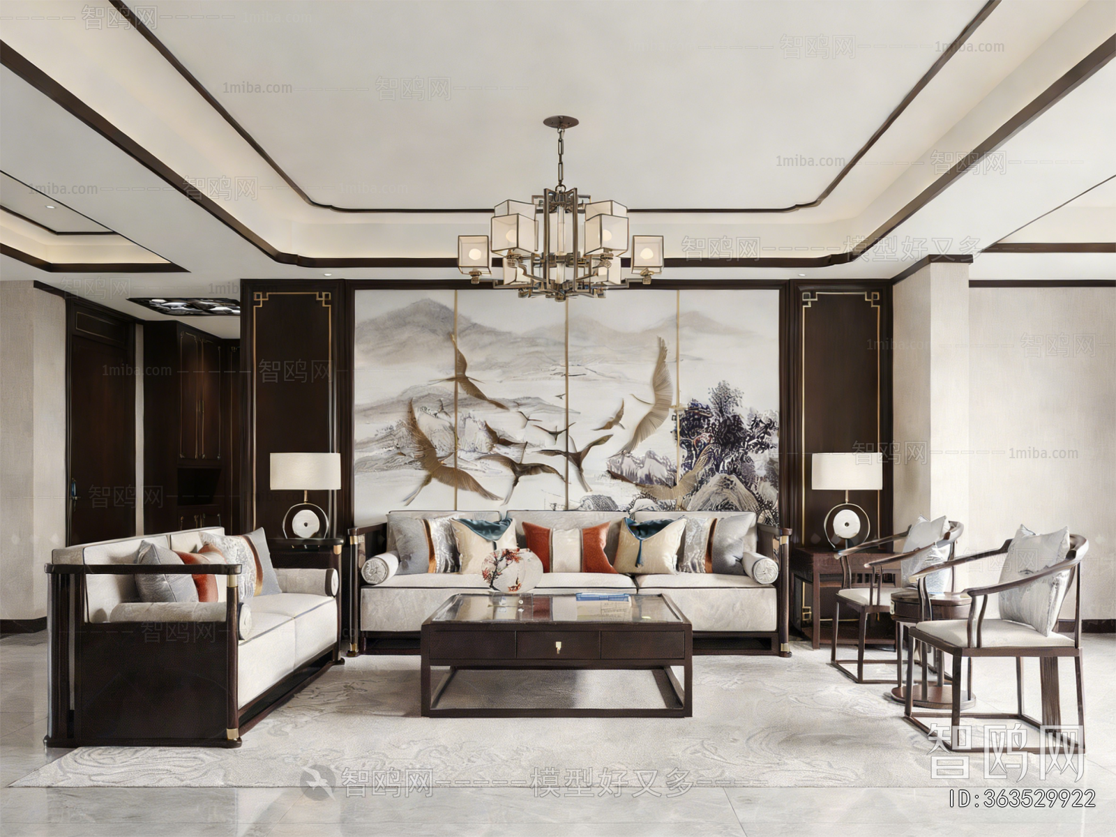 New Chinese Style A Living Room