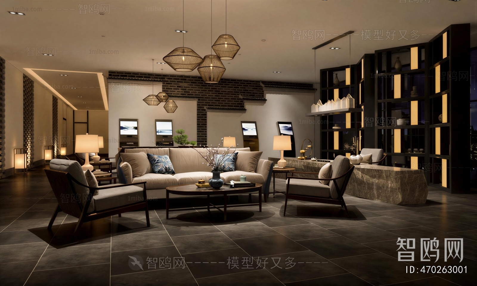 Wabi-sabi Style Lobby Hall