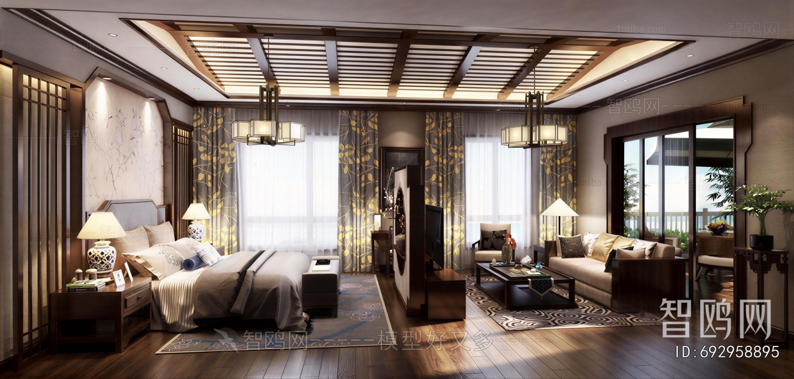 New Chinese Style Bedroom