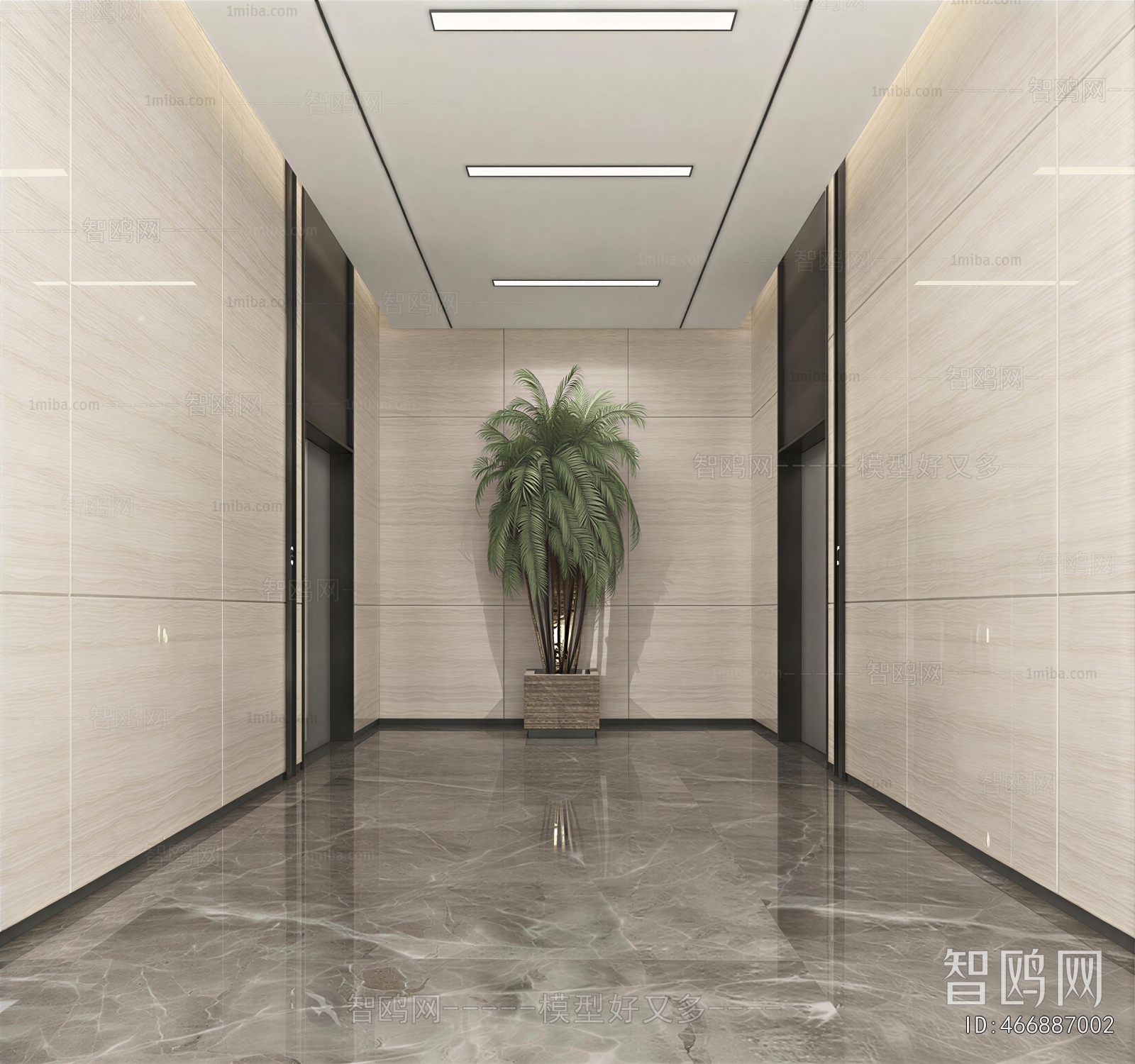 Modern Office Elevator Hall