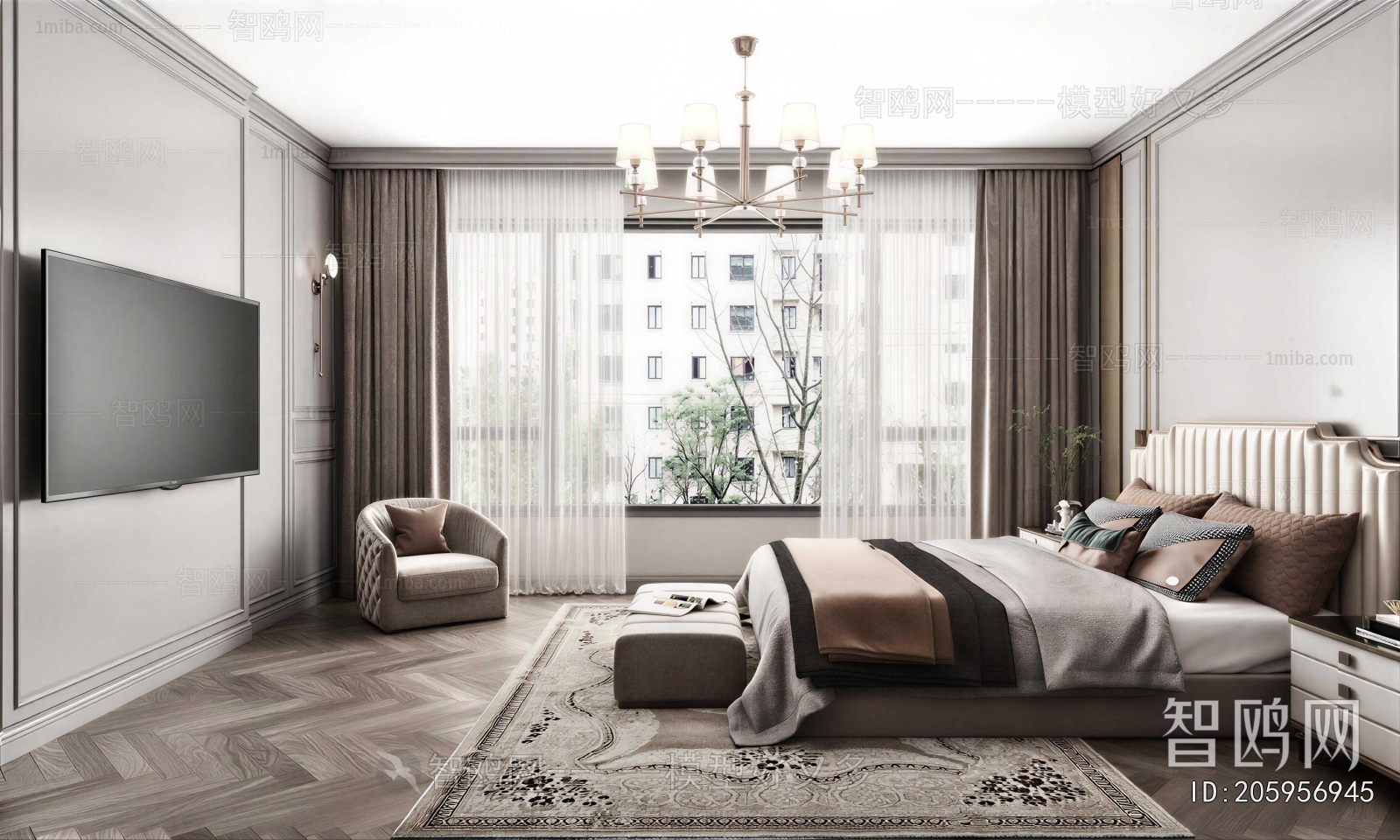 New Chinese Style Bedroom