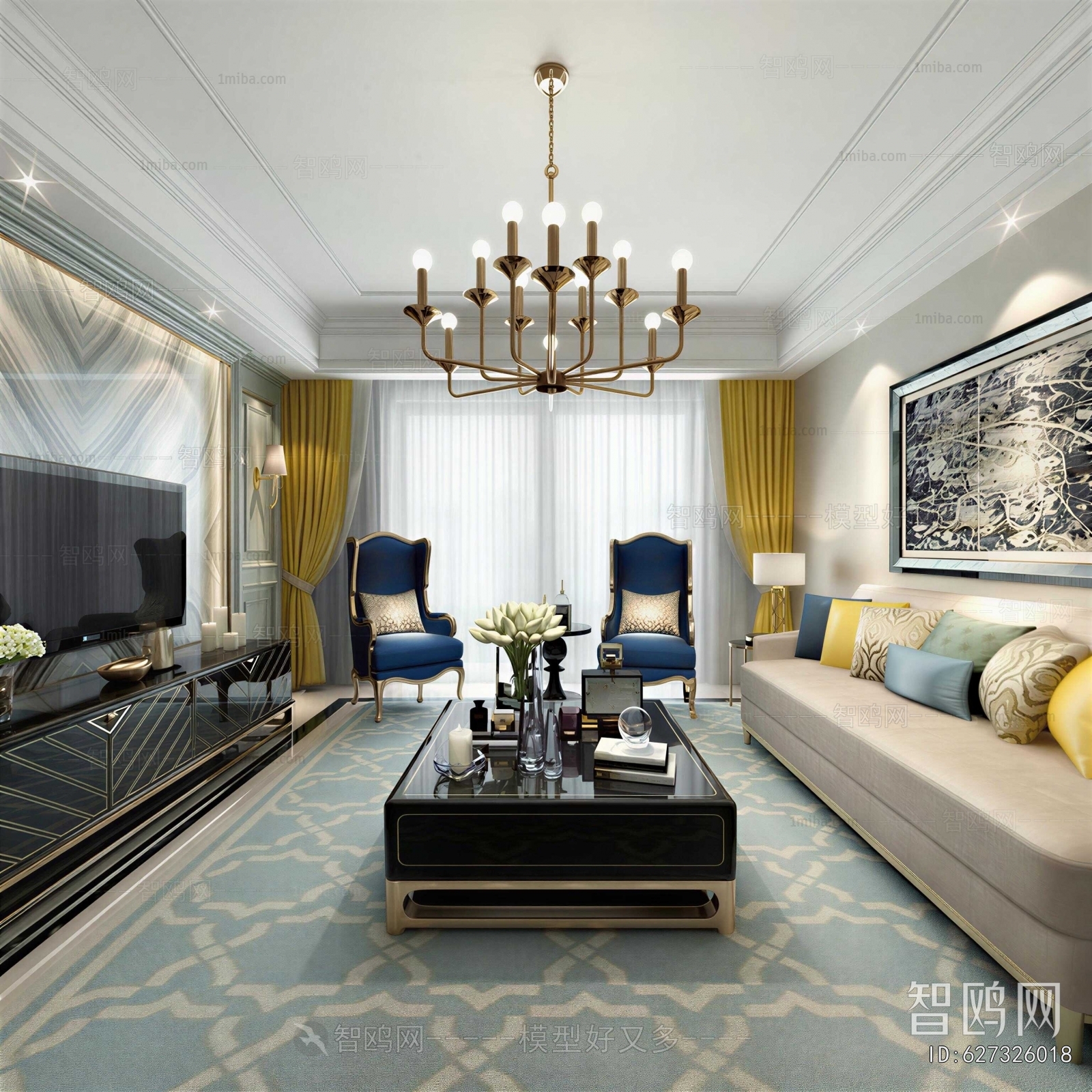 American Style A Living Room