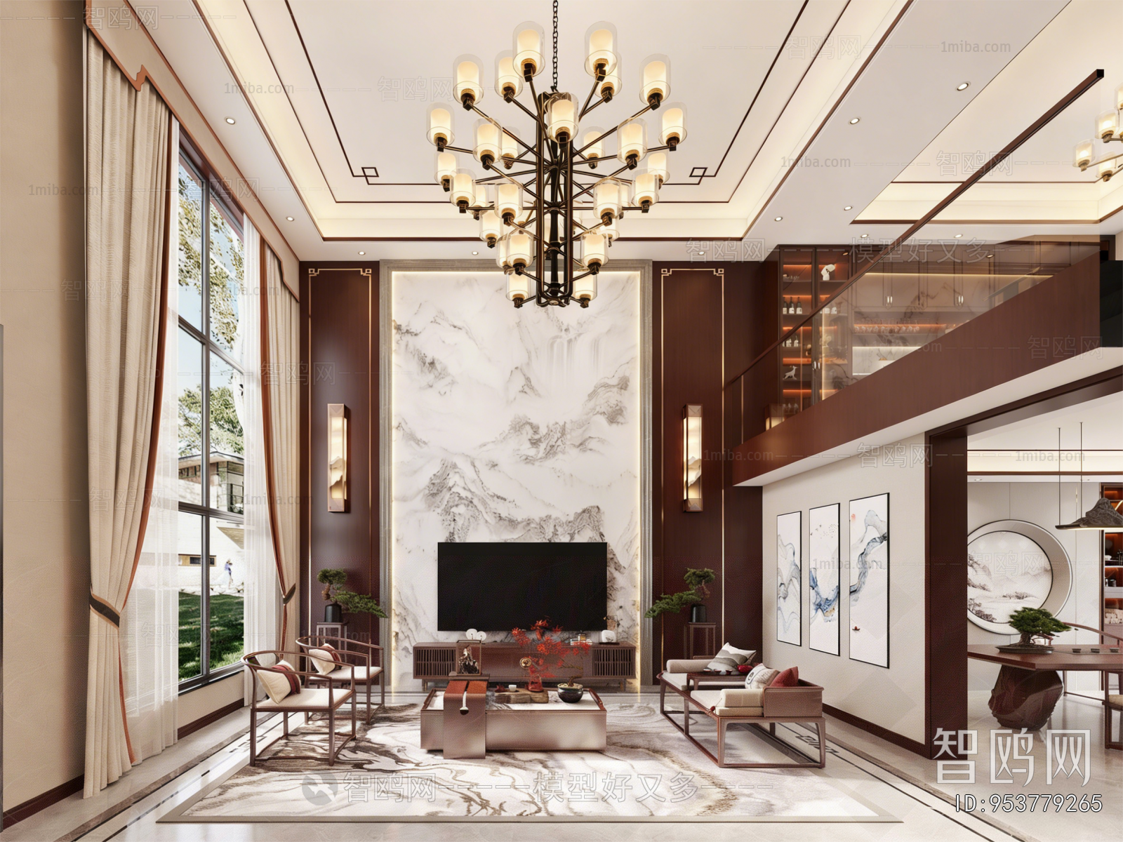 New Chinese Style A Living Room
