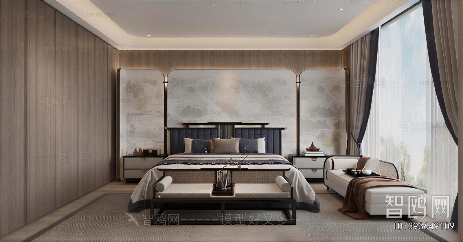 New Chinese Style Bedroom