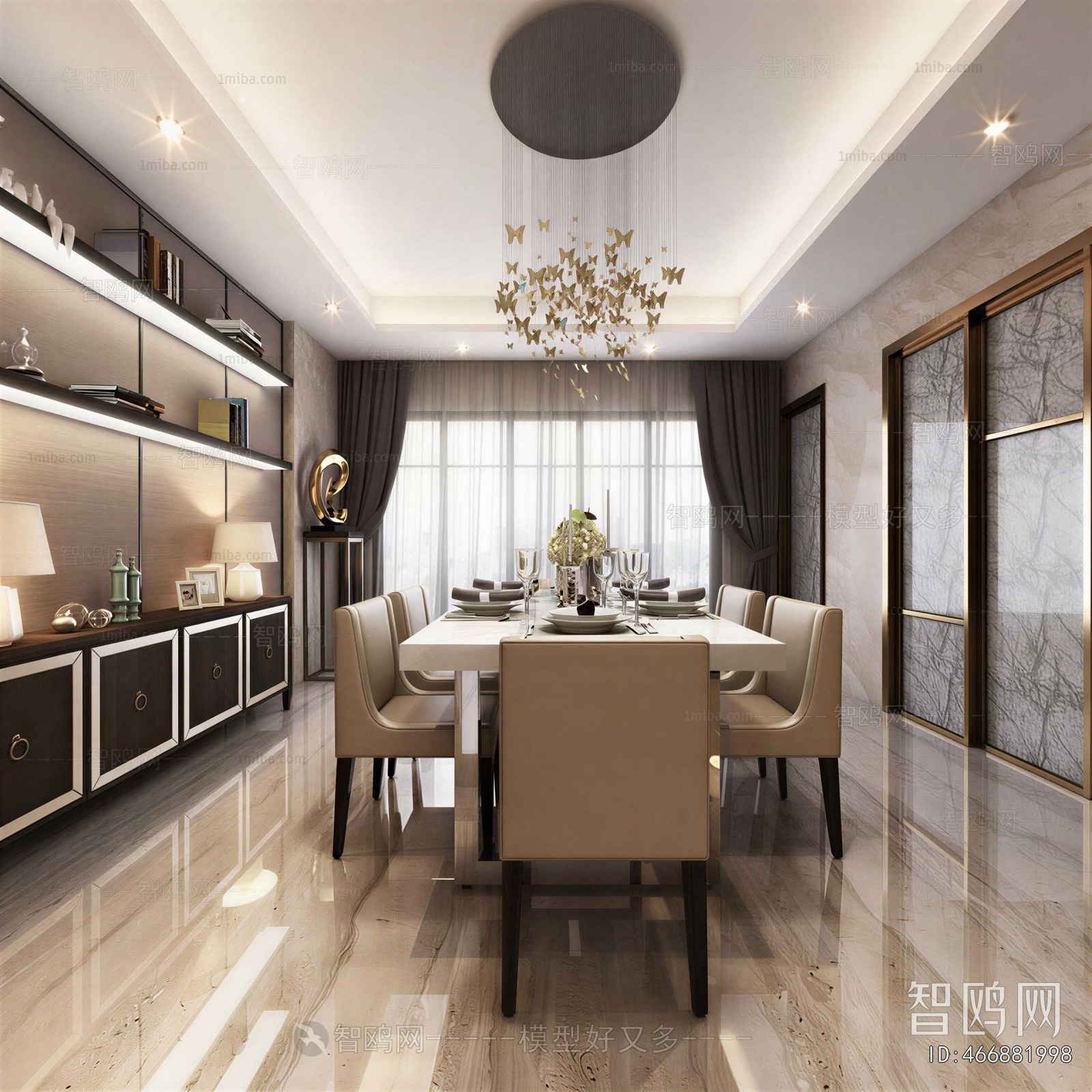 Simple European Style Dining Room