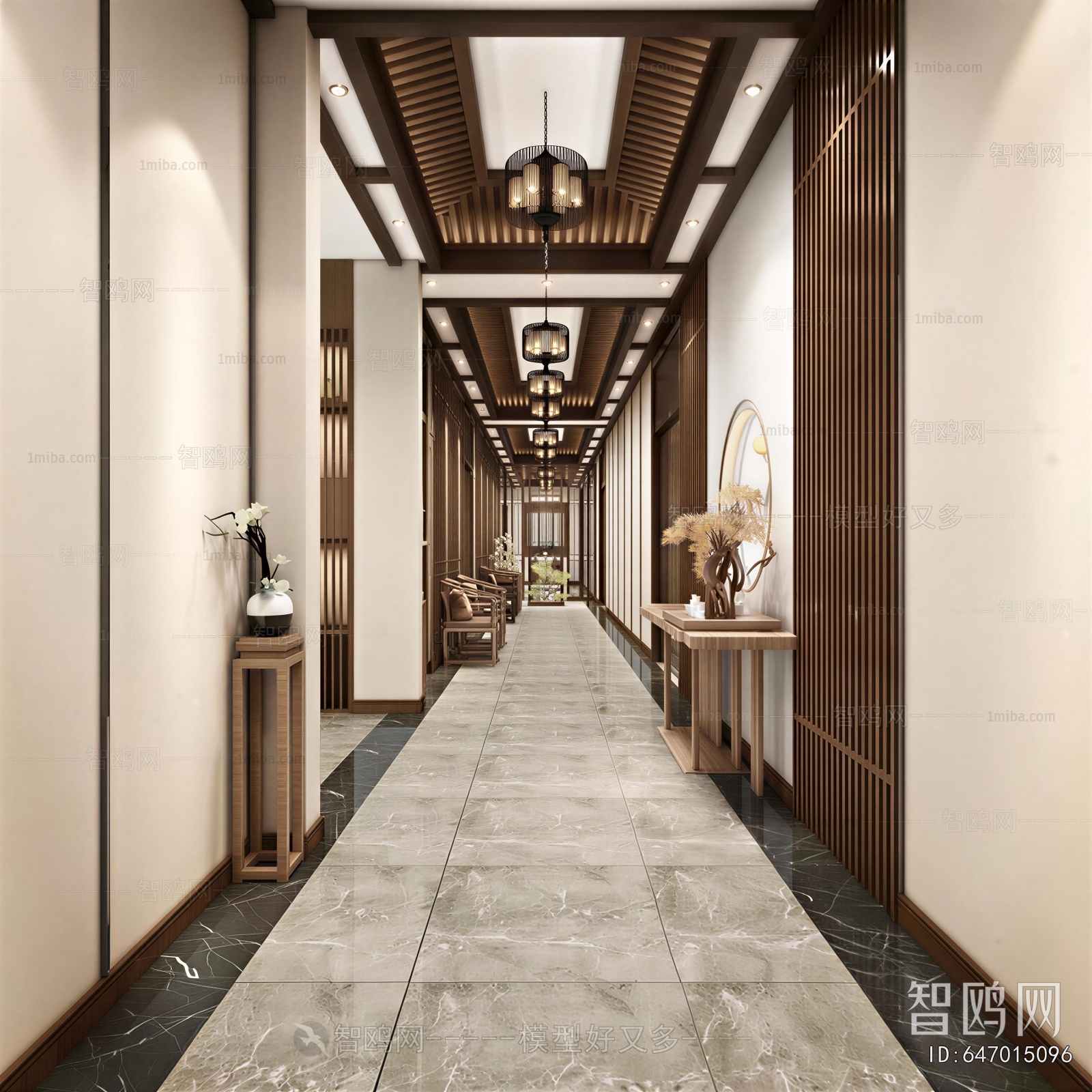 New Chinese Style Corridor Elevator Hall