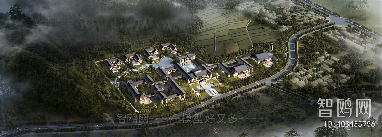 Chinese Style Architectural Bird's-eye View Planning