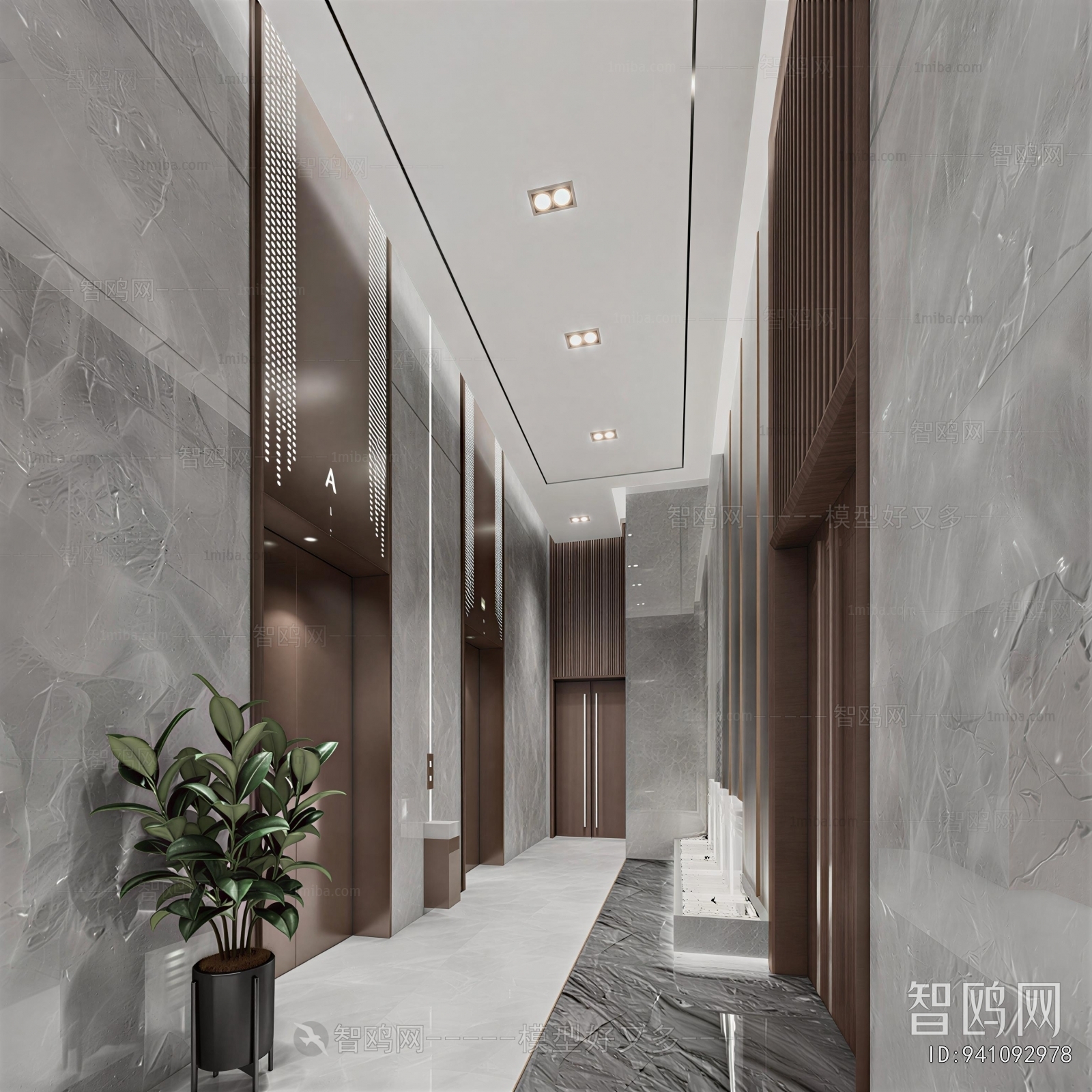 Modern Office Elevator Hall