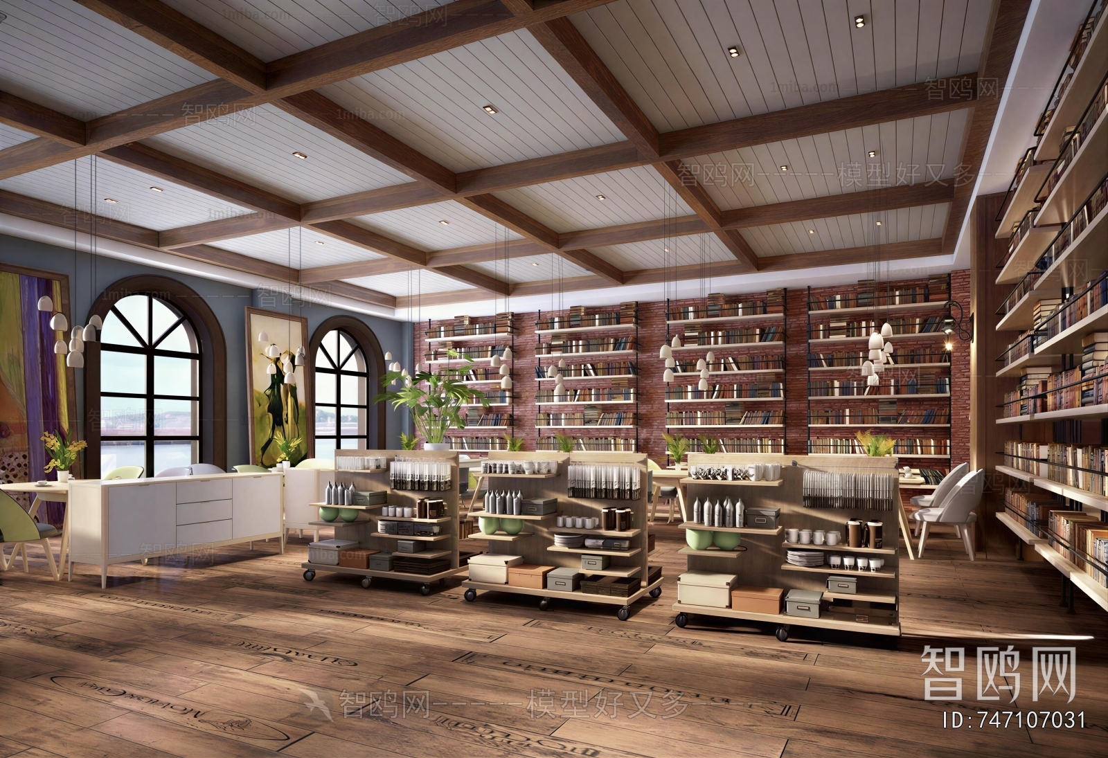 Industrial Style Bookstore Book Bar