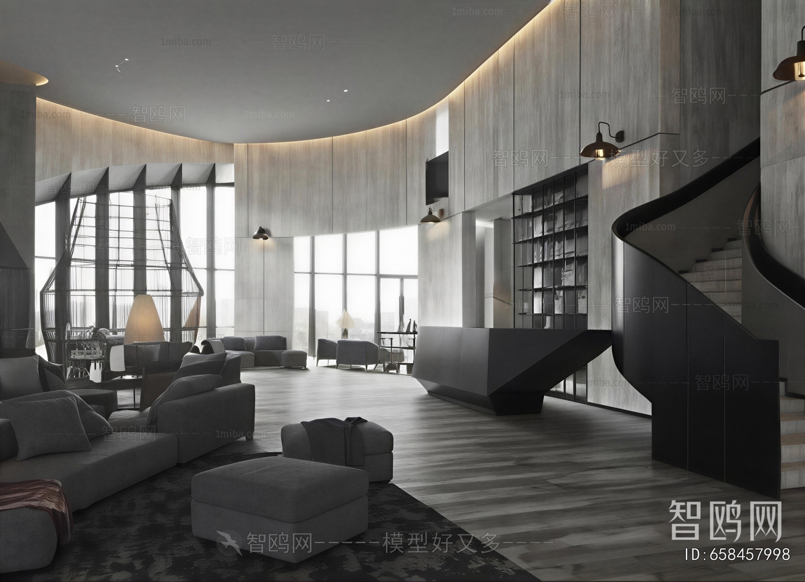 Industrial Style Office Reception Desk